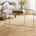 Orsina Allure Round Grey Mirrored Side Table – Brushed Nickel Base