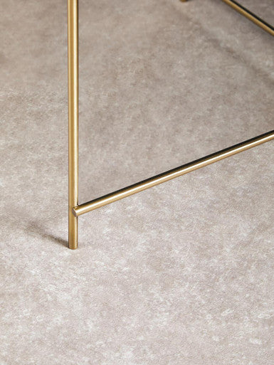 Orsina Allure Large Round Side Table – Brushed Bronze & Black Mirror