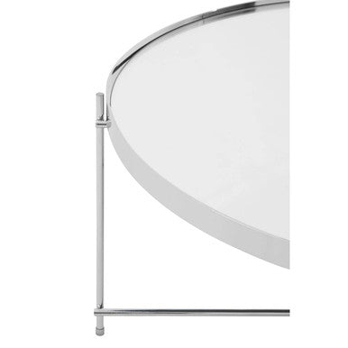 Orsina Allure Round Mirrored Glass Coffee Table with Chrome Legs