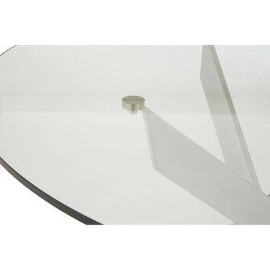 Orsina Allure Round Glass Dining Table – Chrome Stainless Steel Legs