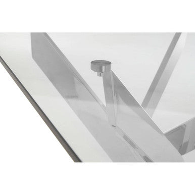 Orsina Allure Rectangular Glass Dining Table with Silver Chrome Base
