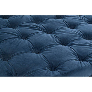 Orsina Stella Midnight Blue Velvet Button Stool – Tufted Footrest