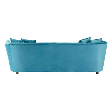 Orsina Riva 3 Seater Cyan Velvet Sofa | Tufted Modern Living Room