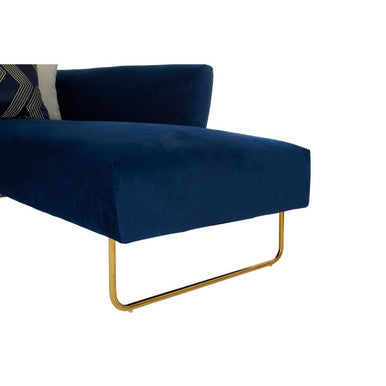 Orsina Renee 5-Seater Corner Sofa – Dark Blue Velvet with Gold Legs
