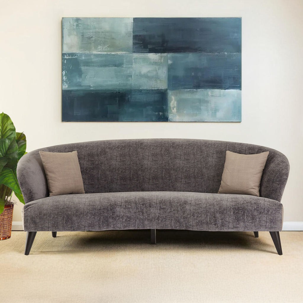 Orsina Reine 3 Seater Grey Velvet Sofa | Two-Tone Modern Couch