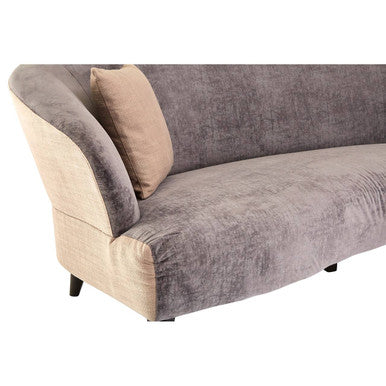 Orsina Reine 3 Seater Grey Velvet Sofa | Two-Tone Modern Couch