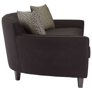 Orsina Rania 3-Seater Black Dimity Fabric Sofa – Modern Chevron Weave