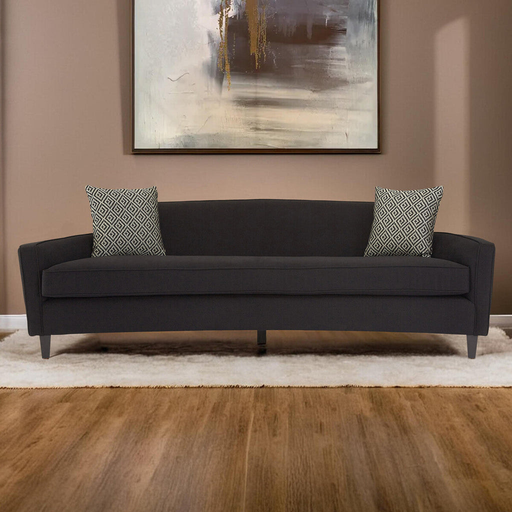 Orsina Rania 3-Seater Black Dimity Fabric Sofa – Modern Chevron Weave