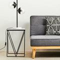 Orsina Shalimar Side Table – Natural Marble Top & Matte Black Iron Legs