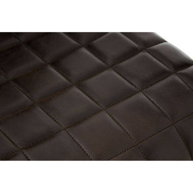 Orsina Buffalo Black Woven Leather Accent Chair | Modern Iron Frame