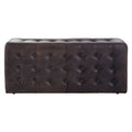 Orsina Buffalo Antique Brown Tufted Leather Ottoman – Rectangular