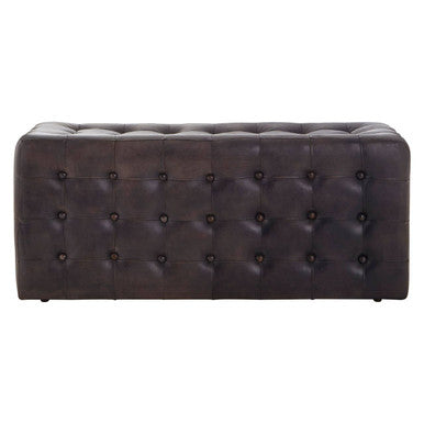 Orsina Buffalo Antique Brown Tufted Leather Ottoman – Rectangular