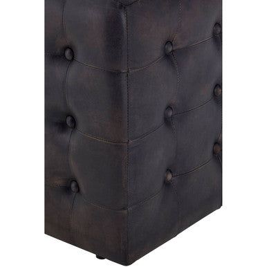 Orsina Buffalo Antique Brown Tufted Leather Ottoman – Rectangular