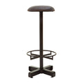 Orsina Buffalo Antique Blue Leather Bar Stool with Black Iron Base
