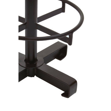 Orsina Buffalo Antique Blue Leather Bar Stool with Black Iron Base