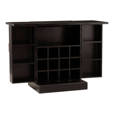 Orsina Malta Bar Unit – Black Mango Wood Cabinet with Gold Doors