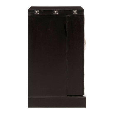 Orsina Malta Bar Unit – Black Mango Wood Cabinet with Gold Doors
