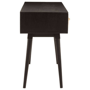 Orsina Malta Black Mango Wood Console Table with Gold Star Drawers