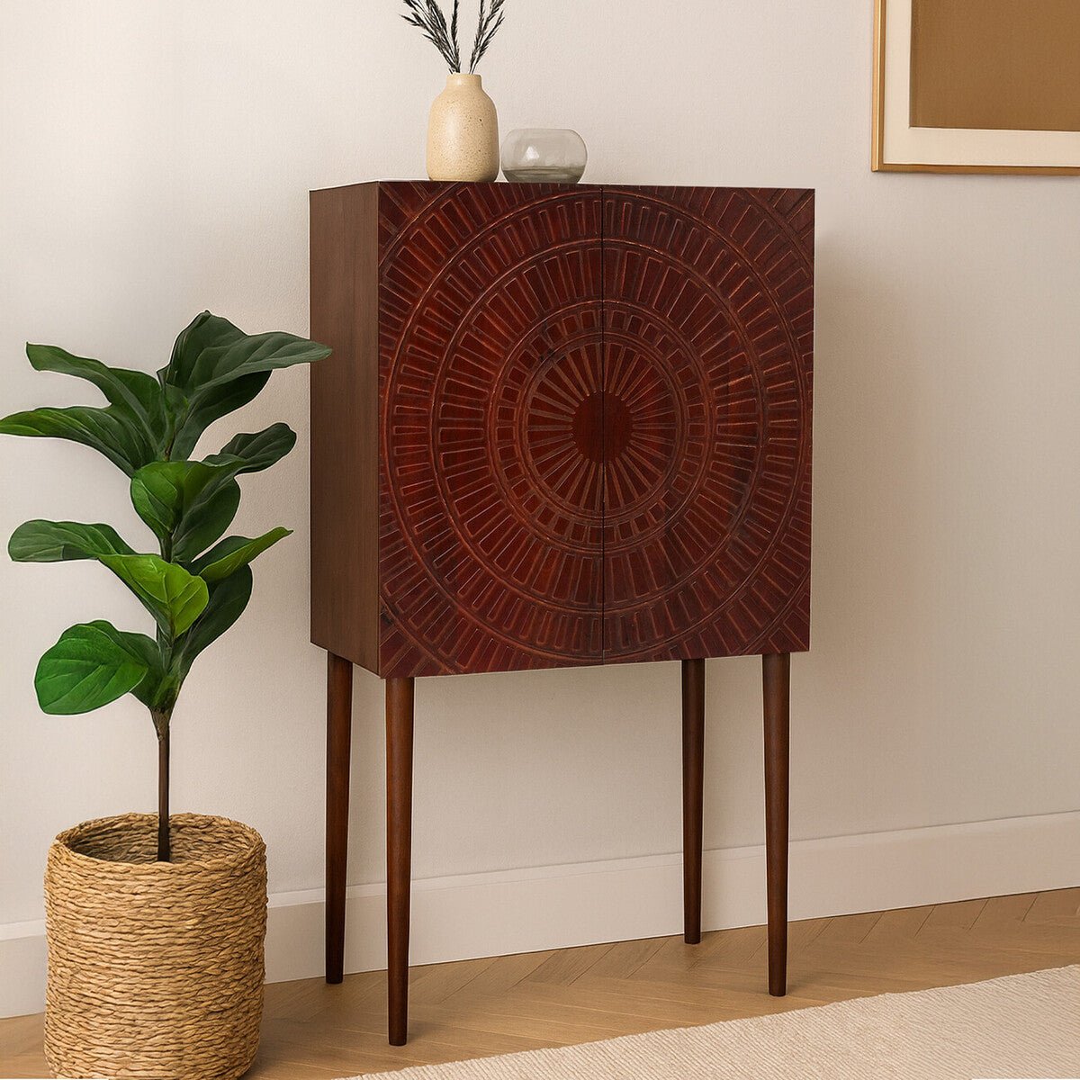Orsina Vence Mango Wood Accent Cabinet – Natural Tribal Storage