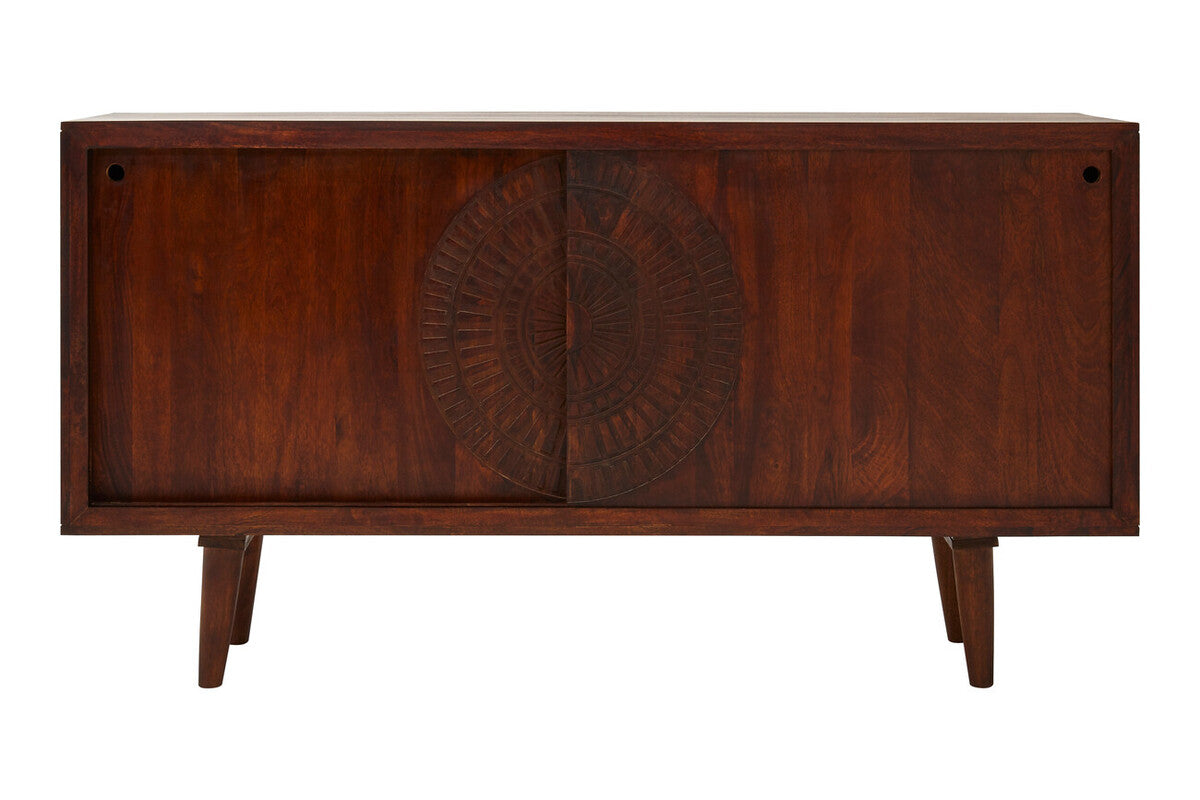 Orsina Vence Mango Wood Sideboard – Carved Brown Wooden Buffet