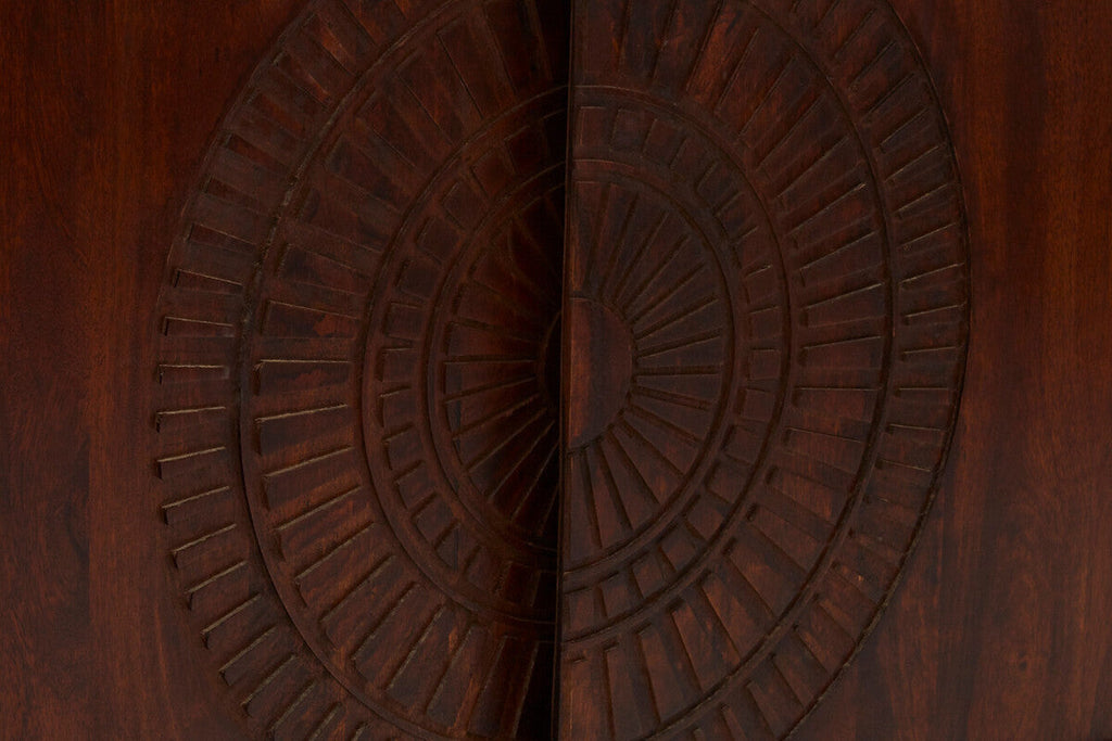 Orsina Vence Mango Wood Sideboard – Carved Brown Wooden Buffet