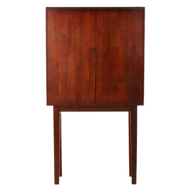 Orsina Coastal Mango Wood Storage Cabinet | Art Deco Patterned Doors