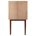 Orsina Coastal Mango Wood Storage Cabinet | Art Deco Patterned Doors