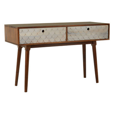 Orsina Mango Wood Console Table – 2 Drawer Coastal Pastel Wash