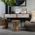 Orsina Mango Wood Console Table – 2 Drawer Coastal Pastel Wash