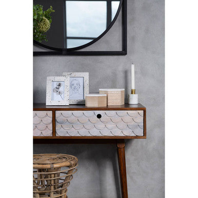 Orsina Mango Wood Console Table – 2 Drawer Coastal Pastel Wash