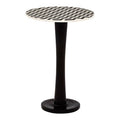 Orsina Geometric Acacia Wood Bar Table | Black and White Pedestal