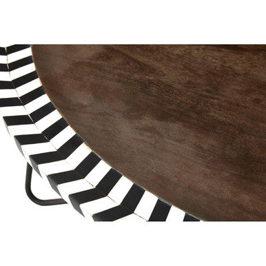 Orsina Artisan Acacia Wood Coffee Table – Dark Brown with Hairpin Legs