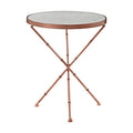 Orsina Nirav White Marble Side Table – Copper Cross Leg Accent Table
