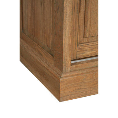 Orsina Lyon Oak Wood Tall Cabinet – Sliding Glass Doors & Grey Finish