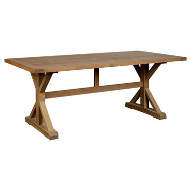 Orsina Lyon Aged Grey Oak Dining Table – Solid Wood Cross Base