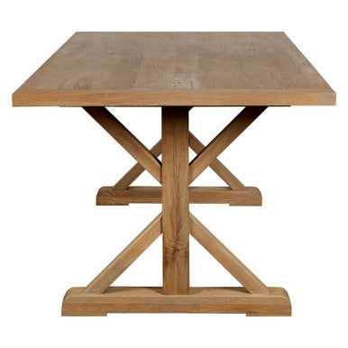 Orsina Lyon Aged Grey Oak Dining Table – Solid Wood Cross Base