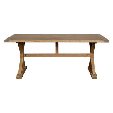 Orsina Lyon Aged Grey Oak Dining Table – Solid Wood Cross Base