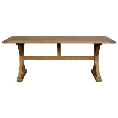Orsina Lyon Aged Grey Oak Dining Table – Solid Wood Cross Base