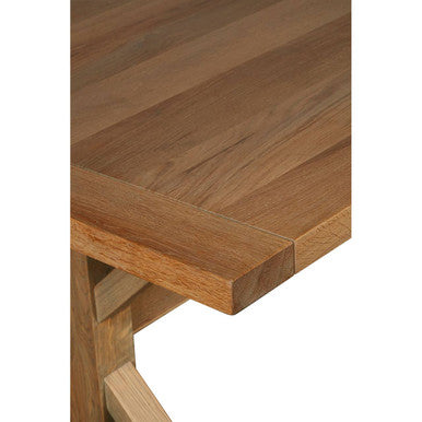 Orsina Lyon Aged Grey Oak Dining Table – Solid Wood Cross Base