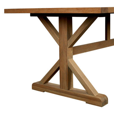 Orsina Lyon Aged Grey Oak Dining Table – Solid Wood Cross Base