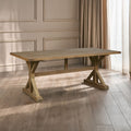 Orsina Lyon Aged Grey Oak Dining Table – Solid Wood Cross Base