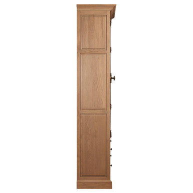 Orsina Lyon Tall Oak Wood Display Cabinet with Glass – Washed Grey