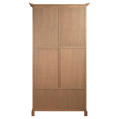 Orsina Lyon Tall Oak Wood Display Cabinet with Glass – Washed Grey