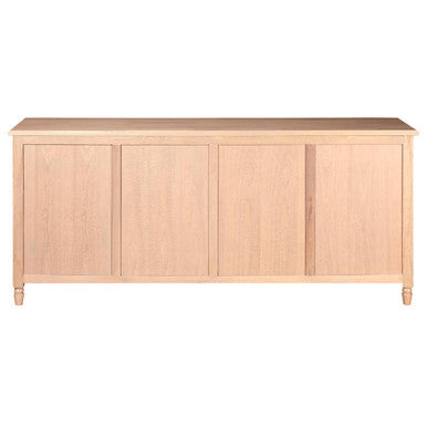 Orsina Lyon Oak Wood Sideboard | Washed Grey 4-Door Glass Buffet