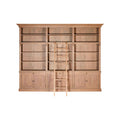 Orsina Lyon Large Washed Grey Oak Wood Bookcase with Ladder