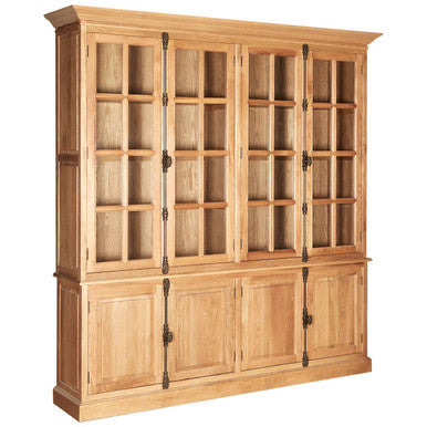 Orsina Lyon Natural Oak Wood Large Cabinet – Tall 6-Shelf Storage