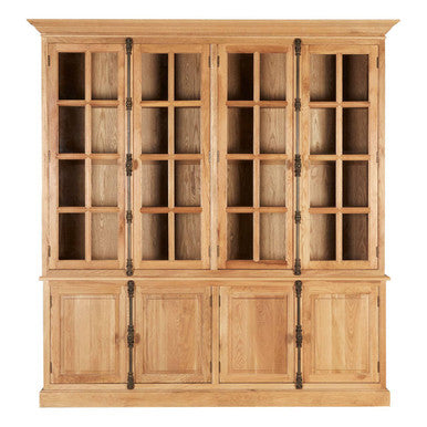 Orsina Lyon Natural Oak Wood Large Cabinet – Tall 6-Shelf Storage