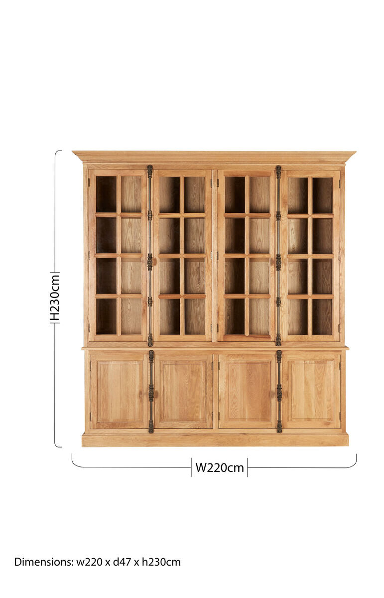 Orsina Lyon Natural Oak Wood Large Cabinet – Tall 6-Shelf Storage