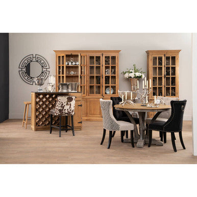 Orsina Lyon Natural Oak Wood Large Cabinet – Tall 6-Shelf Storage