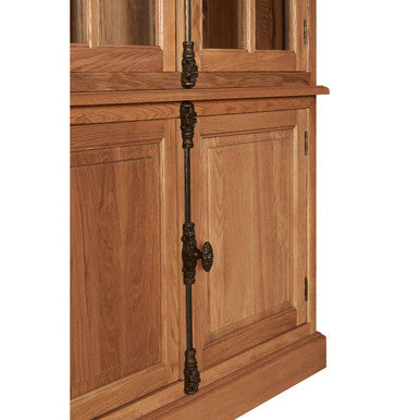 Orsina Lyon Natural Oak Wood Tall Display Cabinet with Glass Doors